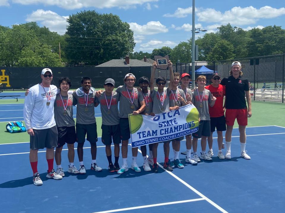 Indian Hill's tennis team took the Division II Ohio Tennis Coaches Association state team tournament Sunday, May 29, at Upper Arlington.