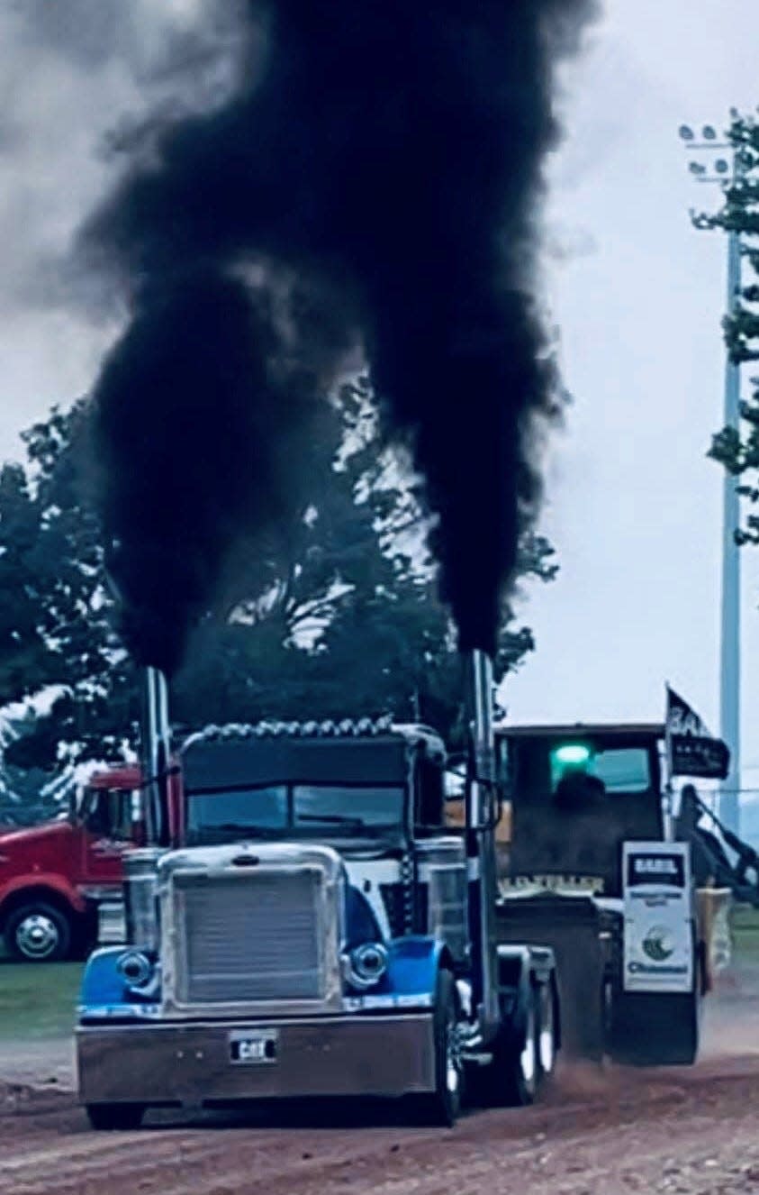 Travis Mueller of Door County pulls his weight in the Pro Street Semi class of a NEW Motorsports Truck and Tractor Pull competition. Semis, pickup trucks and tractors will take part in the NEW Motorsports event slated for Aug. 11 as part of the Door County Fair.