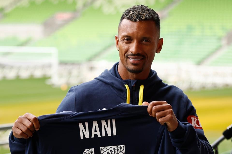 Nani is on the bench against his former club. (Getty Images)
