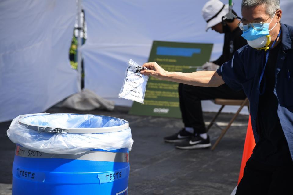 Coronavirus testing , like those being conducted here in Los Angeles, California, will be different as a new rapid test becomes more available. (AFP via Getty Images)