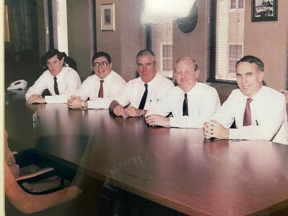 From left: Mark Hill, William Law, "Buddy" Aulls, "Red" Boylston, G. Richard Singeltary.