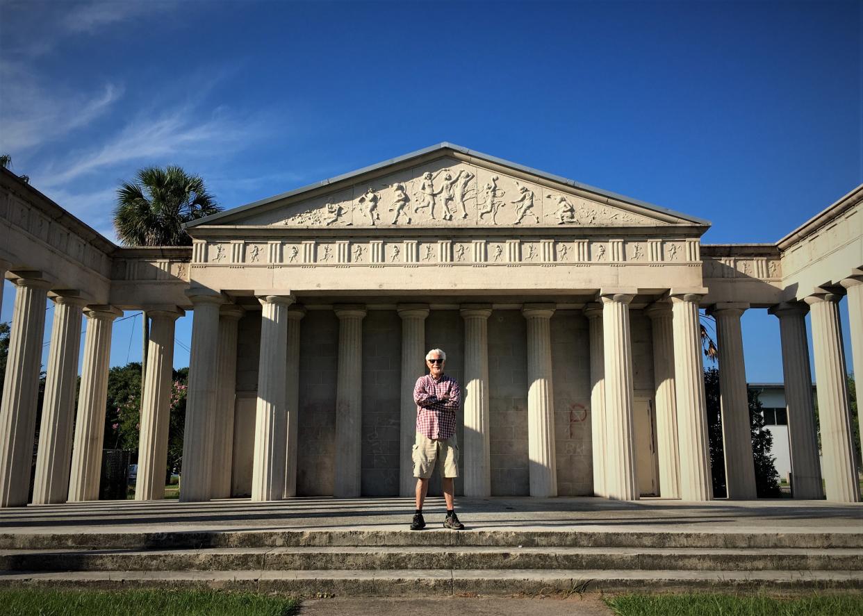 Wayne Wood stands in front of one of Jacksonville's unusual pieces of architecture — the Parthenon-like Brentwood Park Bandstand — at the start of a walk with Times-Union columnist Mark Woods in June 2016. For Jacksonville's bicentennial in 2022, Wood and the Jacksonville Historical Society have published a new edition of "Jacksonville's Architectural Heritage."