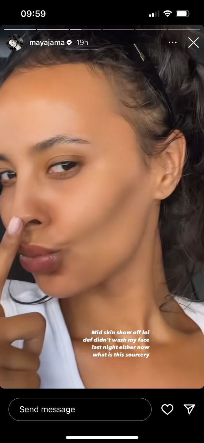 maya jama makeup free flawless skin