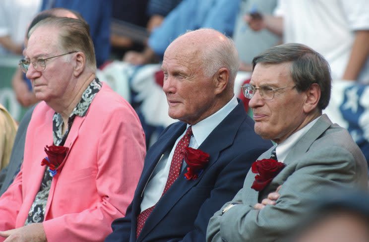 John Glenn attended a ceremonial tribute to Ted Williams at Fenway Park. (Getty Images/Darren McCollester)