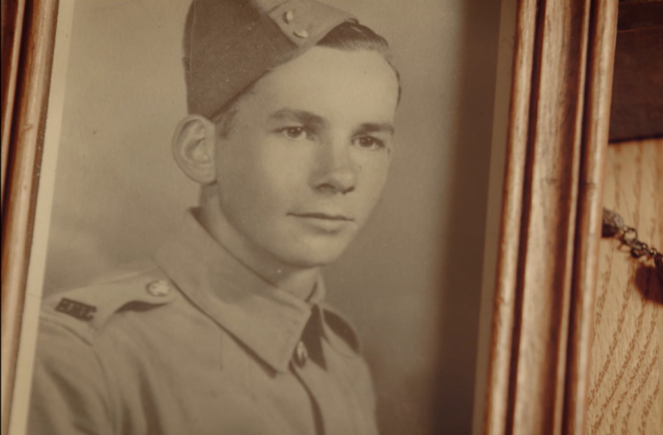 Photo of Fredette as a young woman. He learned machine gun shooting skills in his youth and eventually played a role in the war in Hong Kong.  (Picture: Screenshot from Canadian Broadcasting Corporation video)