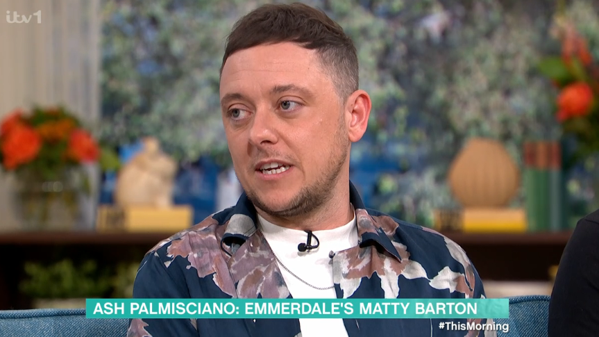 Ash Palmisciano plays Matty Barton in Emmerdale. (ITV screengrab)