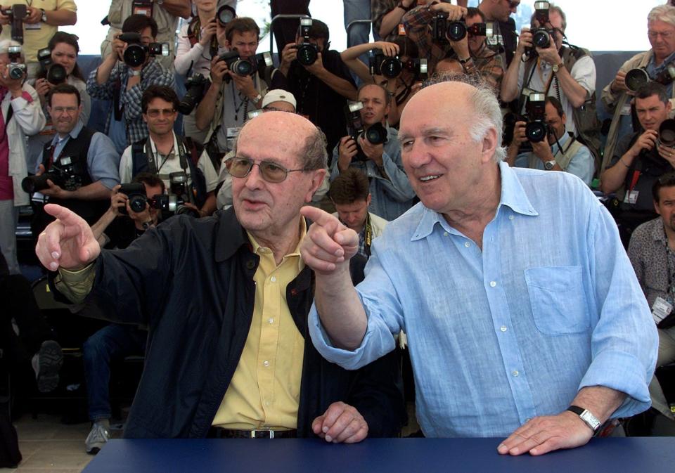 Piccoli, right, with the director Manoel de Oliveira - ERIC GAILLARD