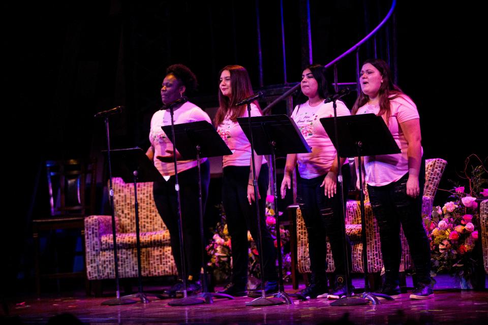 Pace Center for Girls students perform at the Grande Dames Tea on Tuesday at the Broadway Palm Dinner Theater. The tea benefits the center.