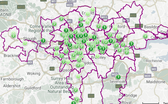 Air pollution levels in London in April 2020Clean Air London