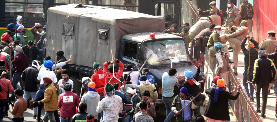 Farmers Tractor Parade In Delhi Against Farm Laws Turns Violent