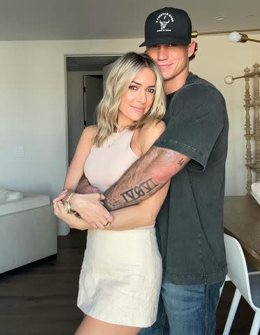 <p>Kristin Cavallari/Instagram</p> Mark Estes hugs Kristin Cavallari in a March 2024 Instagram post.