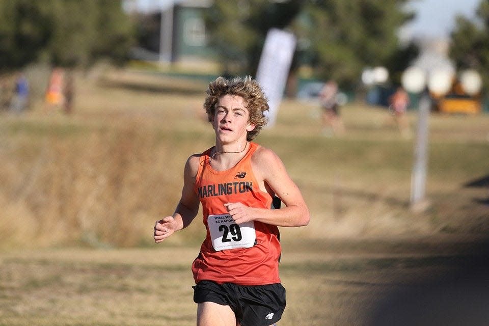 Marlington's Colin Cernansky competes at the Small School National Cross Country Meet at Lubbock Christian University.