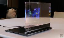 <p>In-person photos of Lenovo's new concept device -- Project Crystal -- which the company claims is the world's first laptop with a transparent micro LED display.</p> 