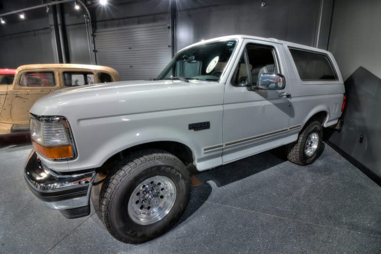 A.C.’s white Bronco can be found at Alcatraz East Crime Museum in Tennessee. (Courtesy of Cher Murphy/Alcatraz East Crime Museum)