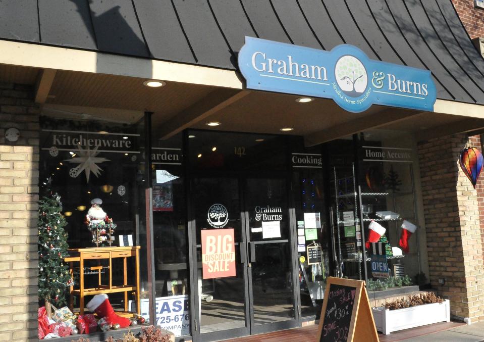 Graham & Burns exterior has a closing Christmas sale. Purchases of over $30 are 30% off.