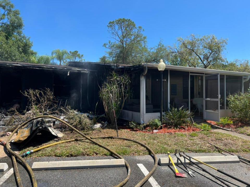 Firefighters put out a fire Thursday morning at a condominium complex in Orlando. The fire happened at about 11 a.m. at the Crossings at Conway condominiums at East Michigan Street and Conway Road.