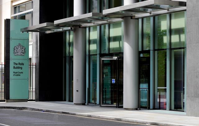 The trial is being held at the Rolls Building in London (Nick Ansell/PA)