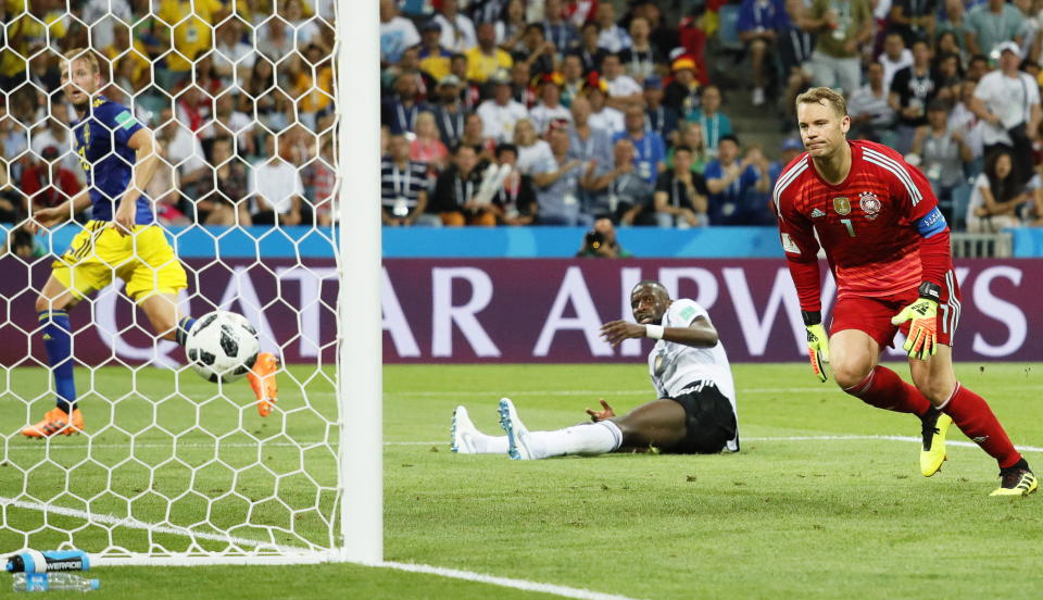 Wonderful finish: Ola Toivonen puts Sweden a goal ahead