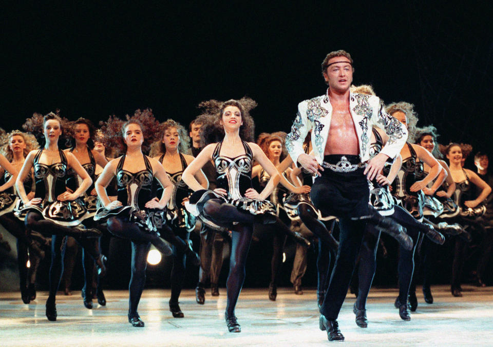 Michael Flatley, former star of the show Riverdance, during rehearsals of his new show 'Lord of the Dance', at the London Coliseum. The show starts in the evening.