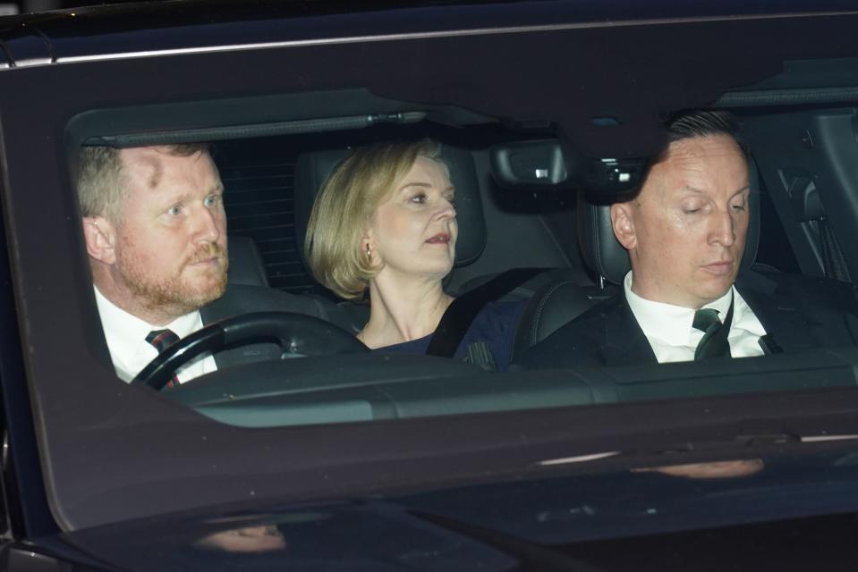 Truss on her way from Downing Street to ERG meeting (PA)