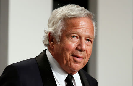 FILE PHOTO: New England Patriots owner Robert Kraft arrives for the 89th Academy Awards Oscars Vanity Fair Party in Beverly Hills, California, U.S., February 26, 2017. REUTERS/Danny Moloshok/File Photo