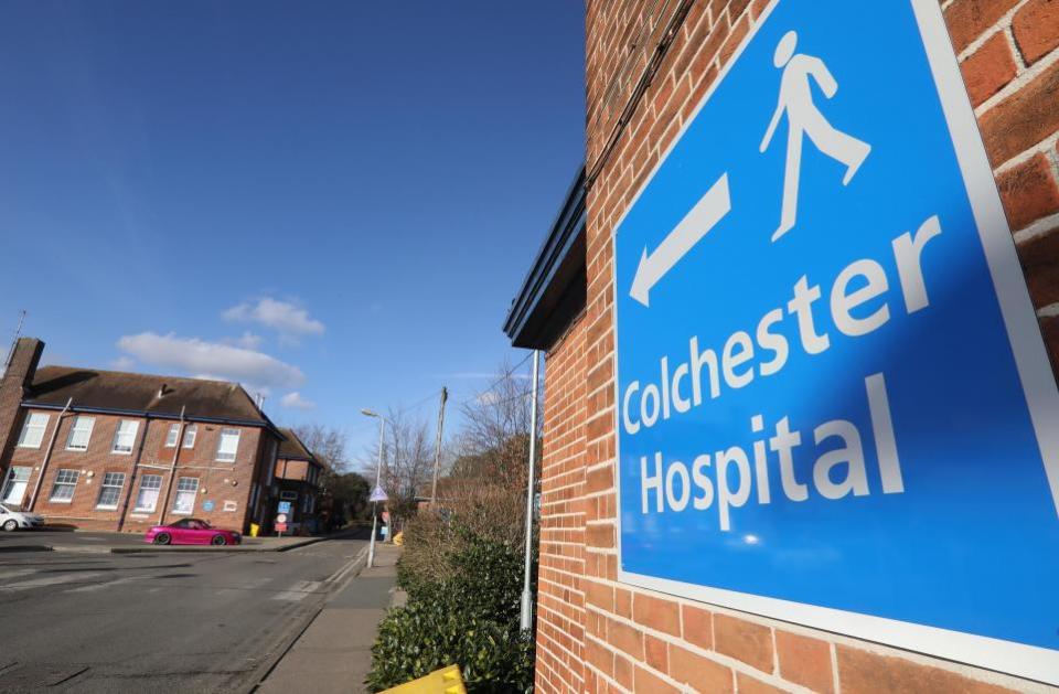 Gazette: Close-up - a sign at Colchester Hospital