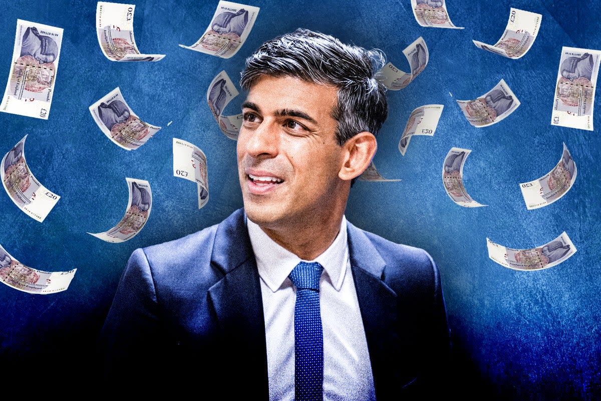 Rishi Sunak has been boosted by huge donations from a few wealthy supporters  (Getty/PA)