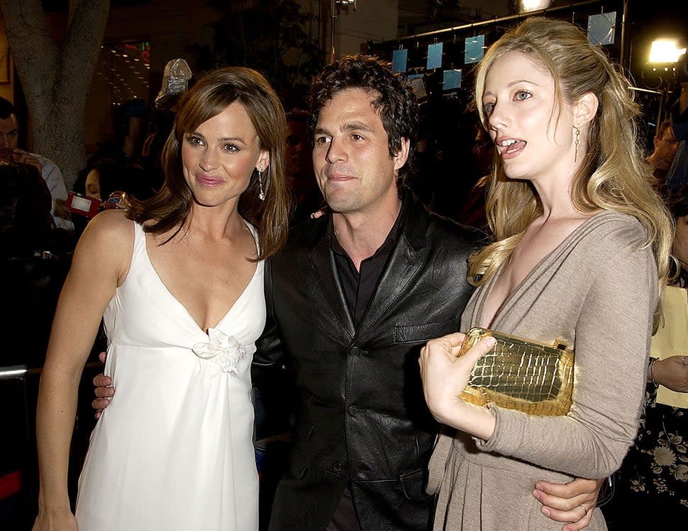 Jennifer Garner, Mark Ruffalo and Judy Greer at the '13 Going on 30' premiere in April 2004