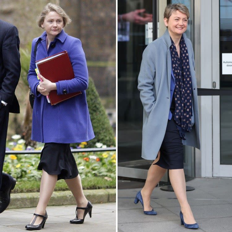 From bob to pixie cut: Yvette Cooper in 2009 (left) and outside the BBC Broadcasting House in February 2024