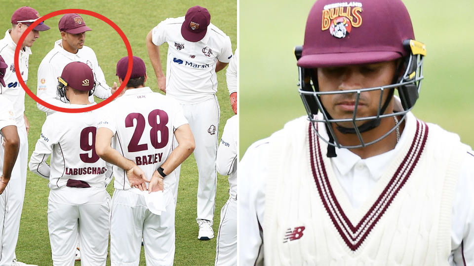 Usman Khawaja, pictured here in action for Queensland against South Australia.