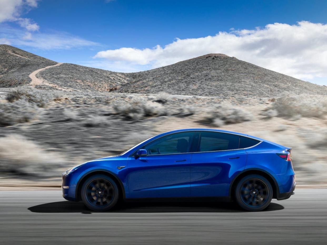 Model Y Side Blue