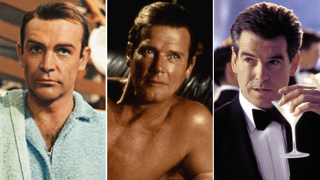 Sean Connery, Roger Moore, and Pierce Brosnan