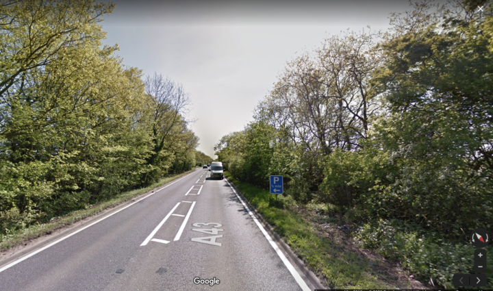 The accident happened on the A43 between Northampton and Kettering (Picture: Google Maps)