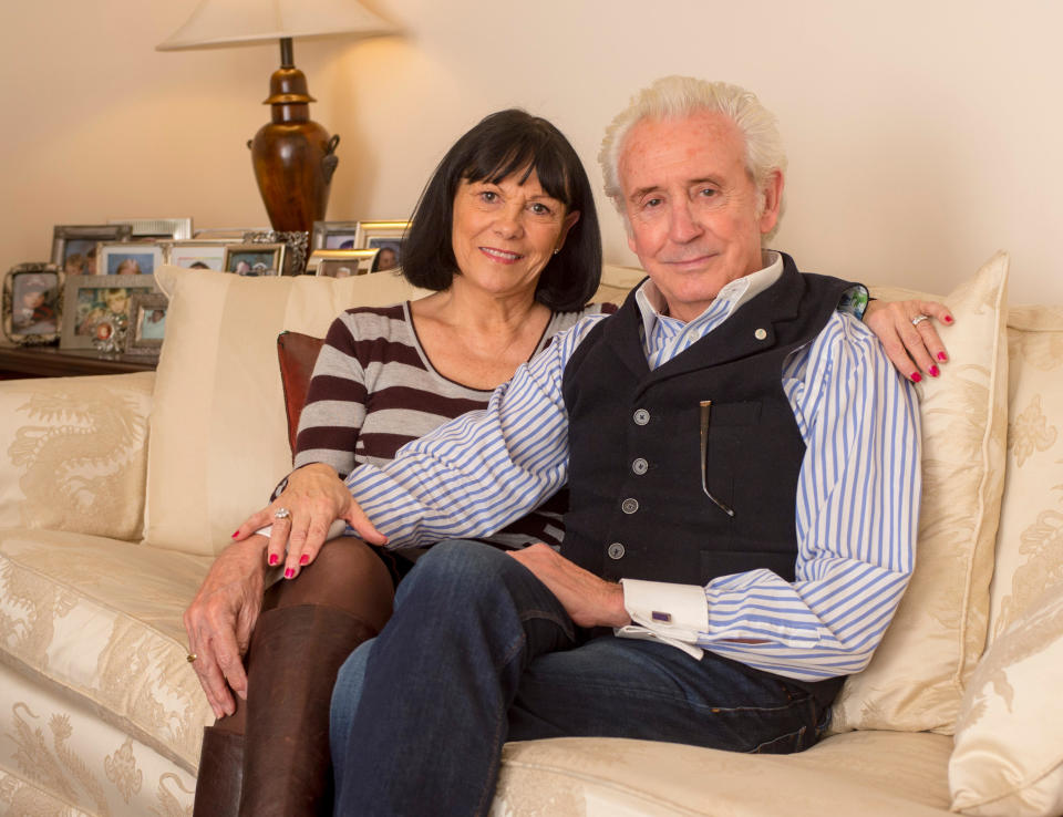 Singer Tony Christie with his wife Sue who were left terrified after their tour bus was attacked by gang of armed migrants at petrol station in Dunkirk.