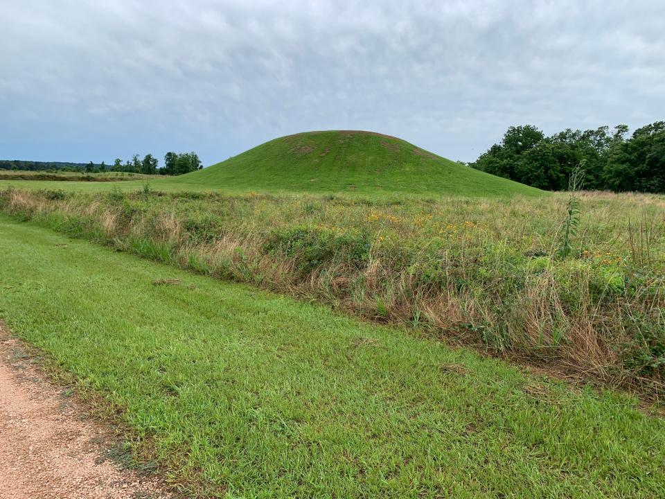 The three ceremonial mounds at Caddo Mounds State Historic Site served as the centers of a large community spread out for miles along the banks of the Neches River in East Texas.