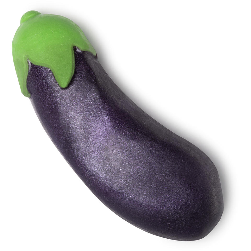 Check out this sparkly aubergine. [Photo: Lush]