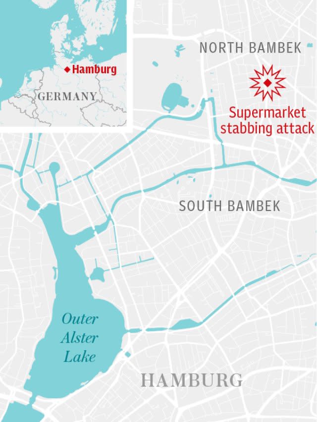 Map: Hamburg supermarket attack