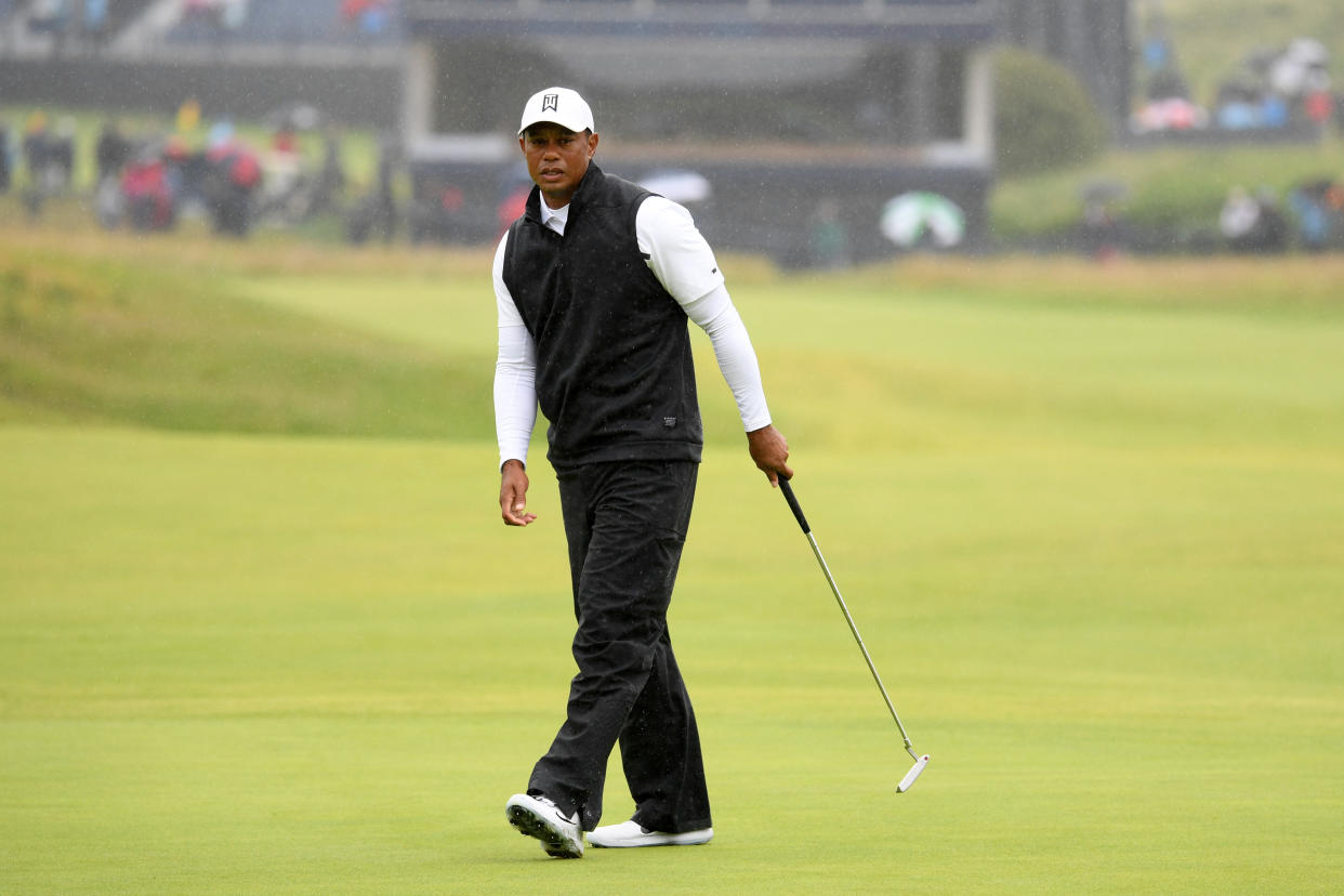 Tiger Woods at Royal Portrush in July. (Getty)