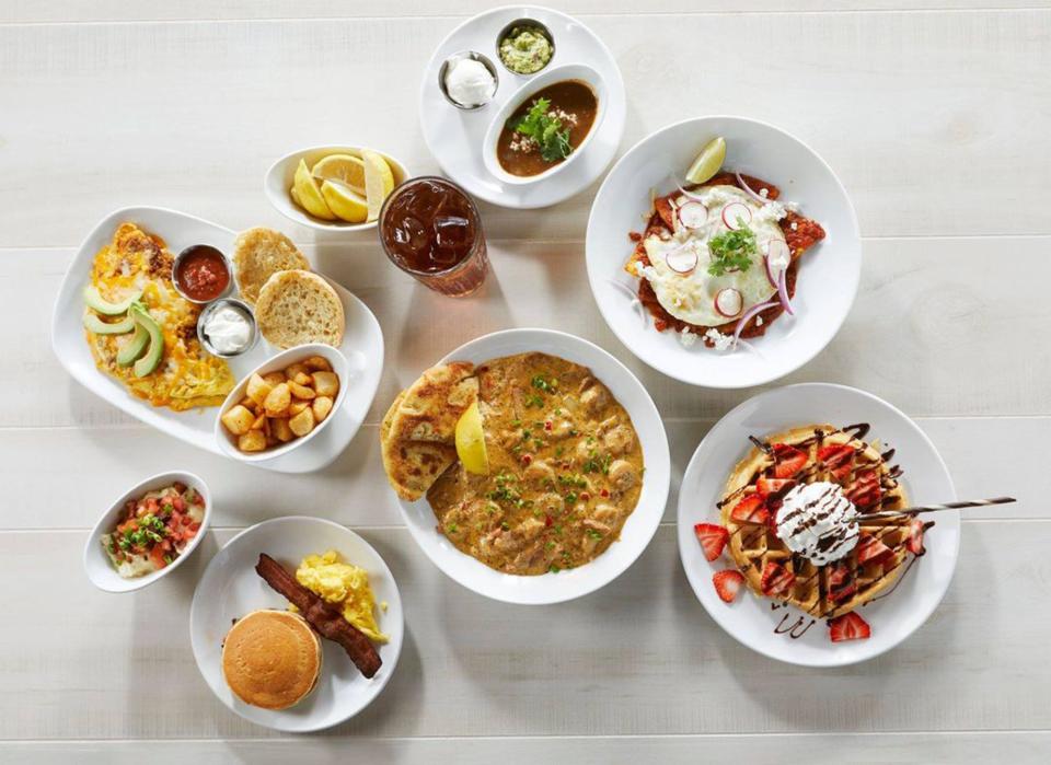 This promotional photo from Another Broken Egg Cafe shows items from the restaurant's breakfast and lunch menu. A franchise location is opening in Athens, Ga. on Mar. 19, 2023.