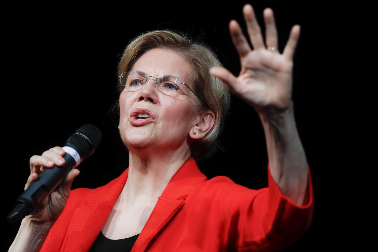 Sen. Elizabeth Warren in Cincinnati on May 11. (Photo: AP/John Minchillo)