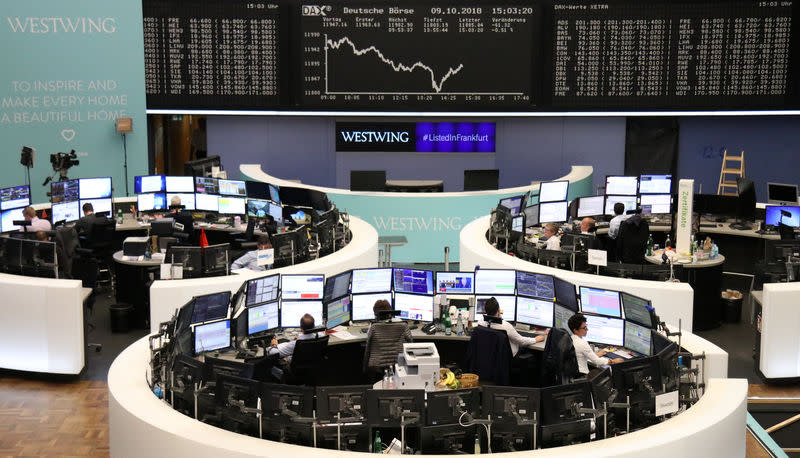 The German share price index DAX graph is pictured at the stock exchange in Frankfurt, Germany, October 9, 2018. REUTERS/Staff