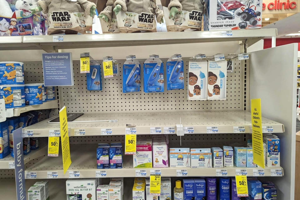 Empty shelves at a pharmacy in Bryn Mawr, Pa. (Courtesy Chantel Jablonski)