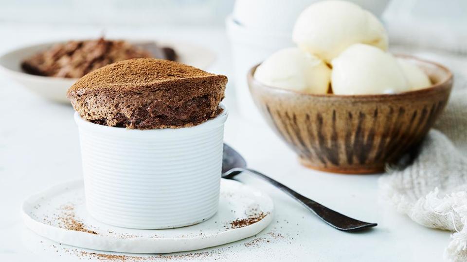 <p>Lyndey Milan's Easter chocolate soufflés</p>
