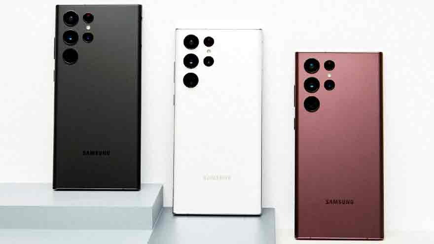 El Samsung Galaxy S22 Ultra viene en tres colores.