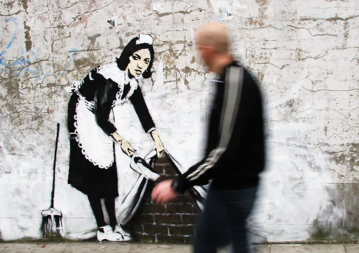 Banksy artwork in Chalk Farm in 2006 (Getty Images)