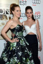 Amy Adams almost outshines her "On the Road" co-star in a voluminous floral gown and chic updo. Stewart doesn't look too happy about it. (Photo by Alberto E. Rodriguez/Getty Images for AFI)