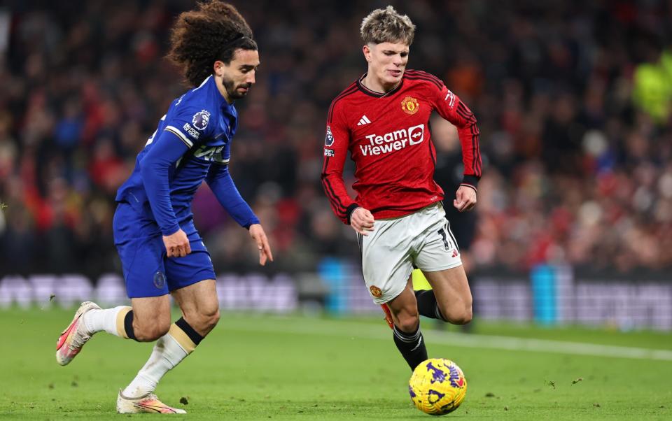 Marc Cucurella of Chelsea and Alejandro Garnacho of Manchester United