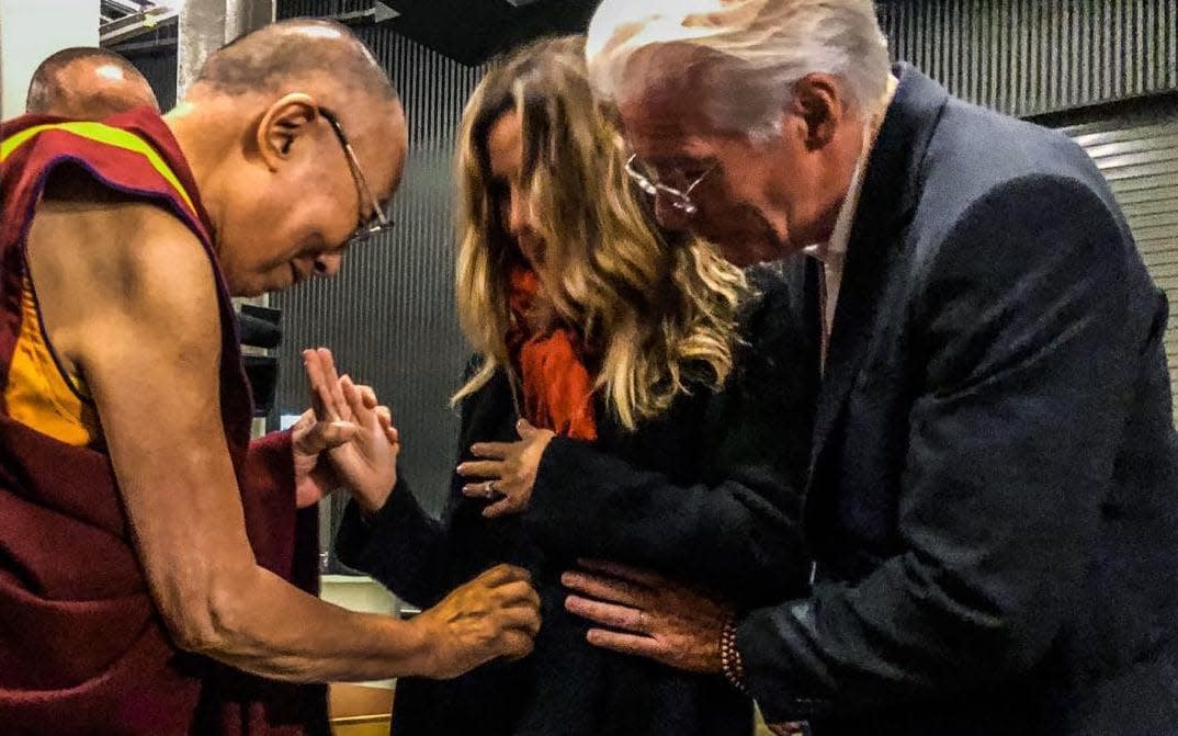 Richard Gere and new wife Alejandra Silva meet the Dalai Lama, who blesses their unborn baby - Instagram