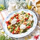 <p>This creamy burrata salad is irresistible when combined with sweet summer tomatoes and basil.</p><p><strong>Recipe: <a href="https://www.goodhousekeeping.com/uk/food/recipes/a37823342/roasted-tomato-burrata-salad/" rel="nofollow noopener" target="_blank" data-ylk="slk:Roasted Tomato and Burrata Salad" class="link rapid-noclick-resp">Roasted Tomato and Burrata Salad</a></strong></p>