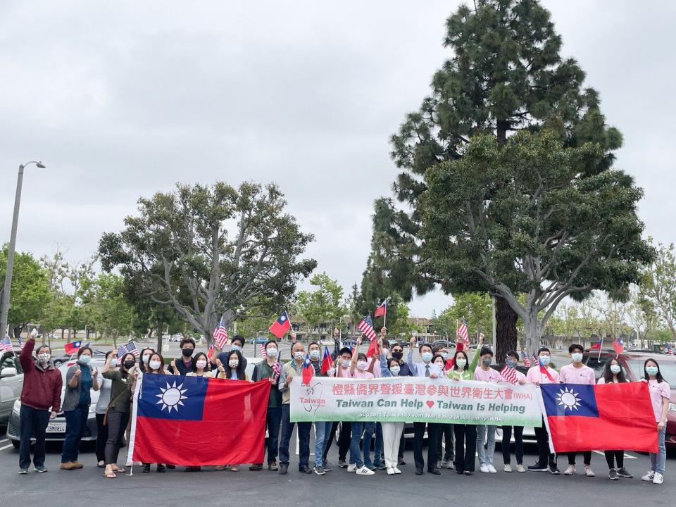 橙縣僑青發起車隊遊行，聲援台灣加入世界衛生大會。（本報記者／攝影）